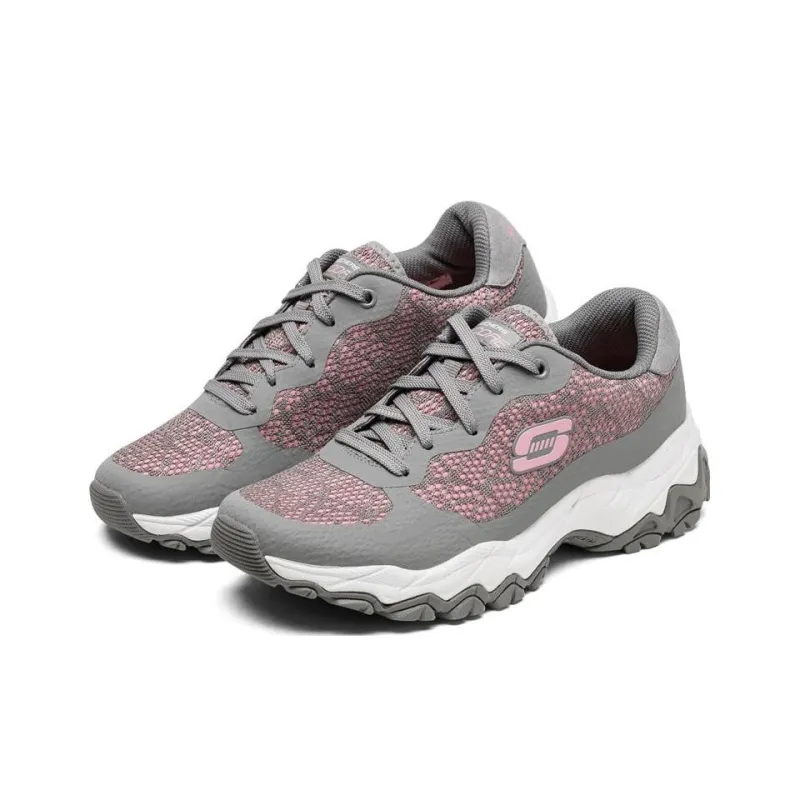 Skechers Encore Anti-Slip And Wear-Resistant Lightweight Low-Top Casual Shoes Women's Gray Pink-2