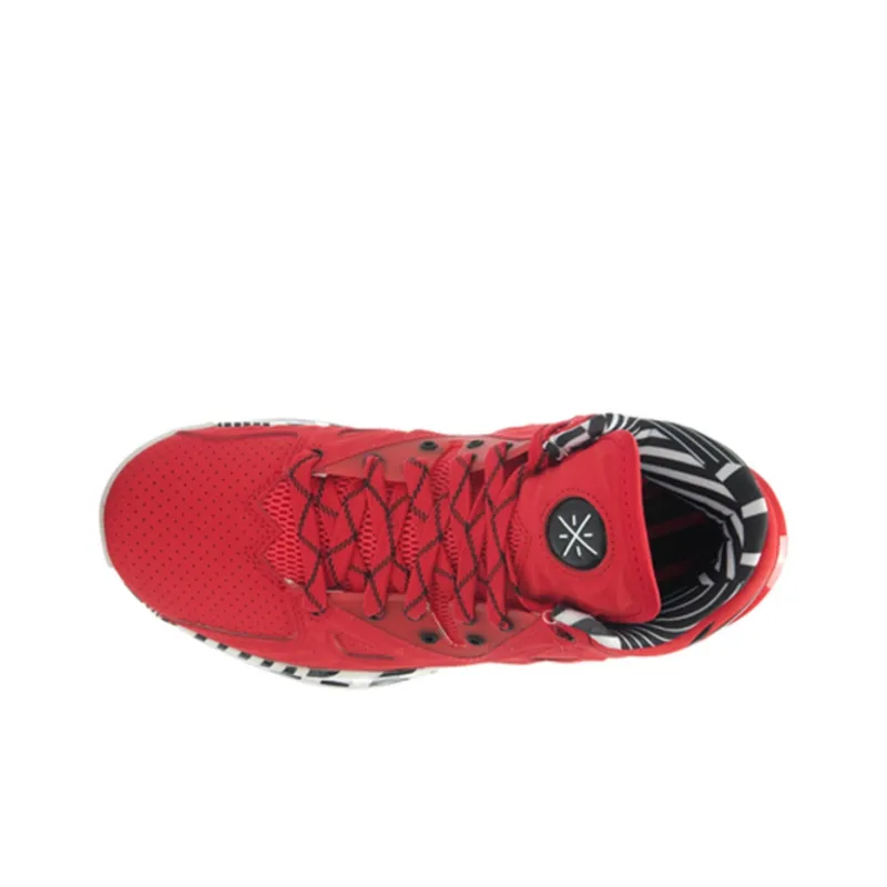 LiNing WOW 2 Non-slip Lightweight Mid-Top Basketball Shoes Men's Red Black White-3