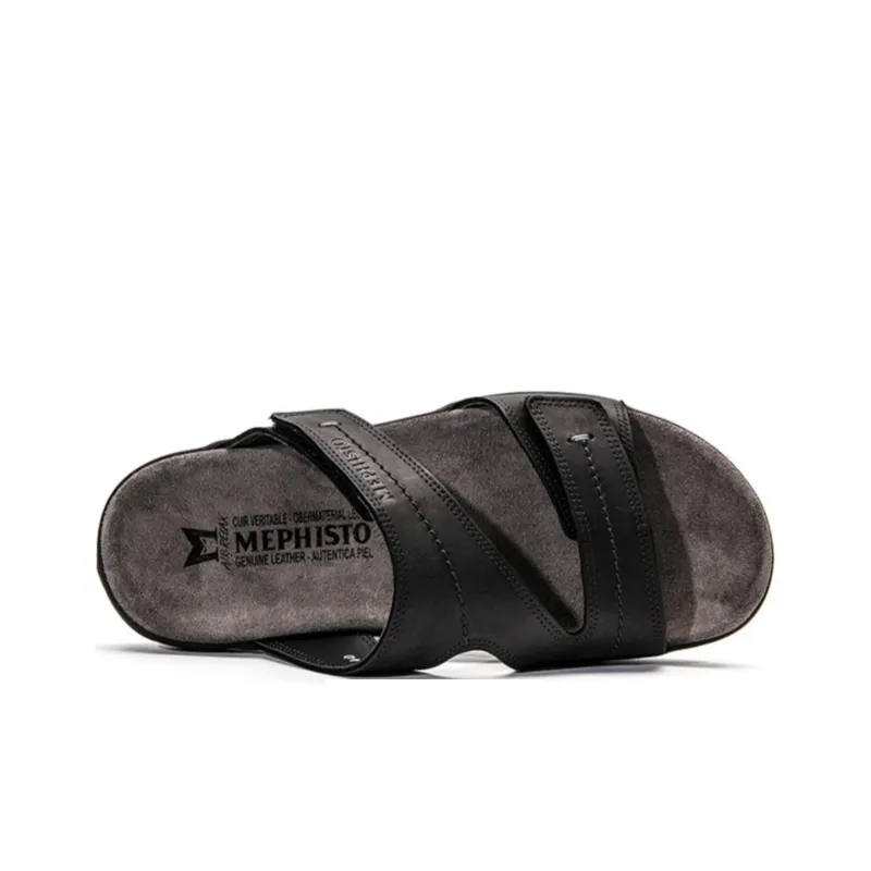 MEPHISTO Slide Slippers Men Black/Brown-4
