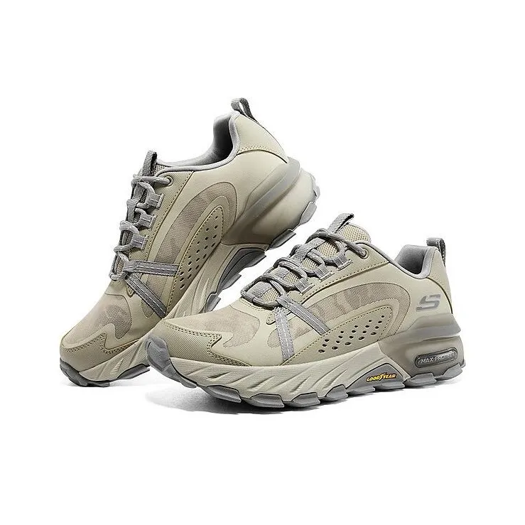 Skechers Casual Max Portect Wear Resistant Low Top Outdoor Shoes Men's Charcoal Gray-3