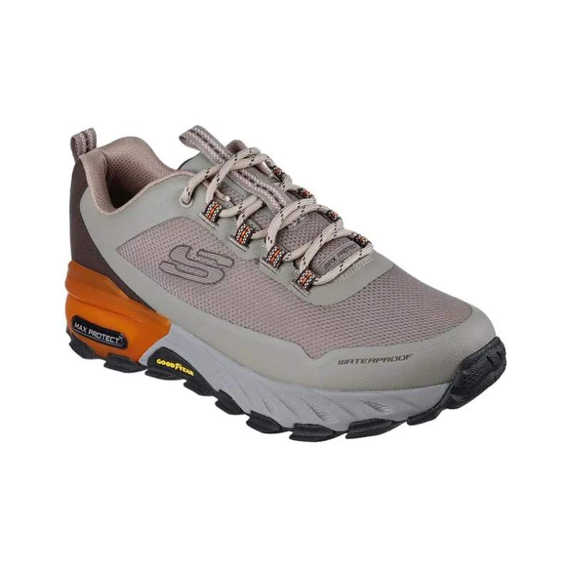 Skechers Max Protect Casual Shoes Men Low Top Taupe/Orange-2