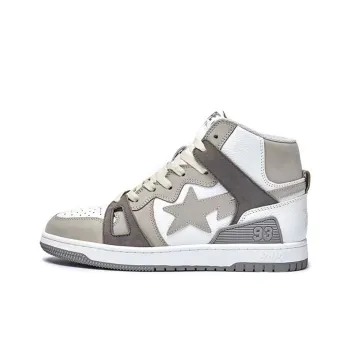 A BATHING APE STA 93 High Stylish Skateboarding Shoes Men's Gray White