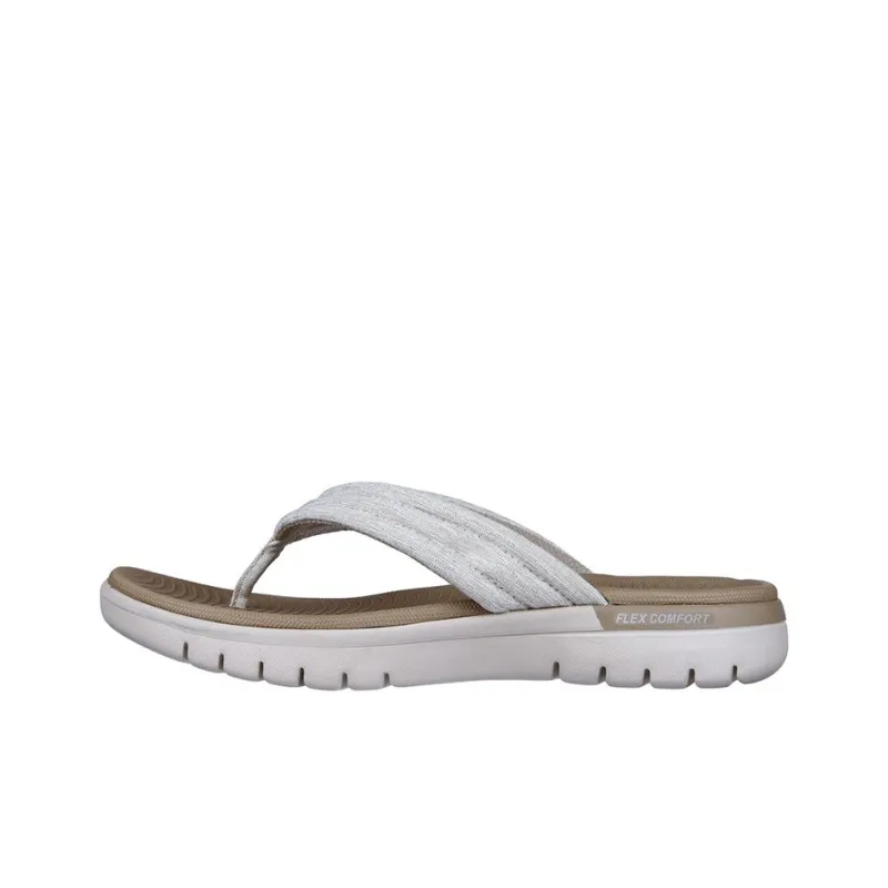 Skechers On-The-GO Fle Rubber Sole Flip Flops Women's Light Brown-0