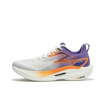 361° Fly 2ET Cushioning Anti Slip Wear Resistant Breathability Low Top Running Shoes Unisex White Purple