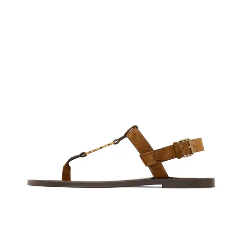 SAINT LAURENT CASSANDRE One-Strap Sandals 0.5cm Men's Brown
