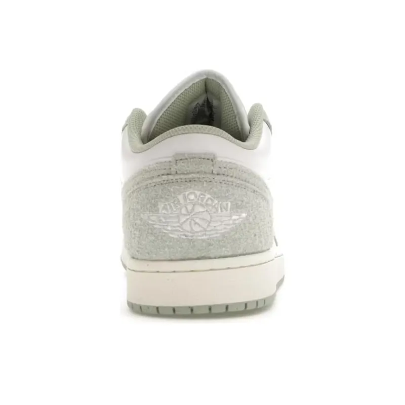 Jordan Air Jordan 1 Anti-Slip Wear-Resistant Low-Top Vintage Basketball Shoes Men's White Cyan-4