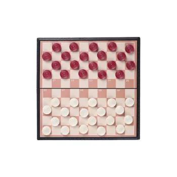 Imono 100 Square International Checkers Magnetic Foldable Board Specialized Western Checkers Board Games