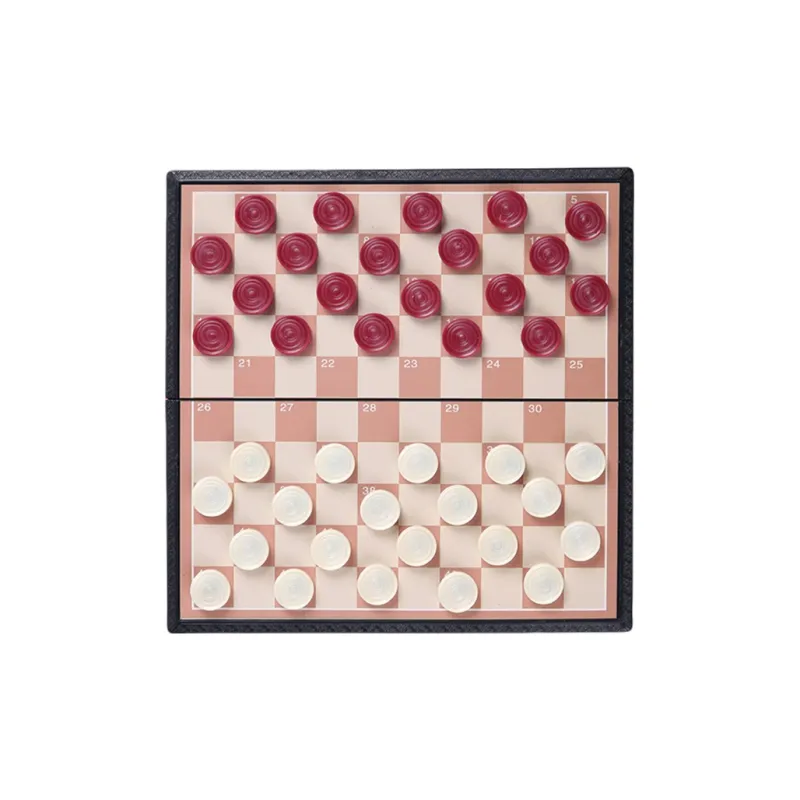 Imono 100 Square International Checkers Magnetic Foldable Board Specialized Western Checkers Board Games-0
