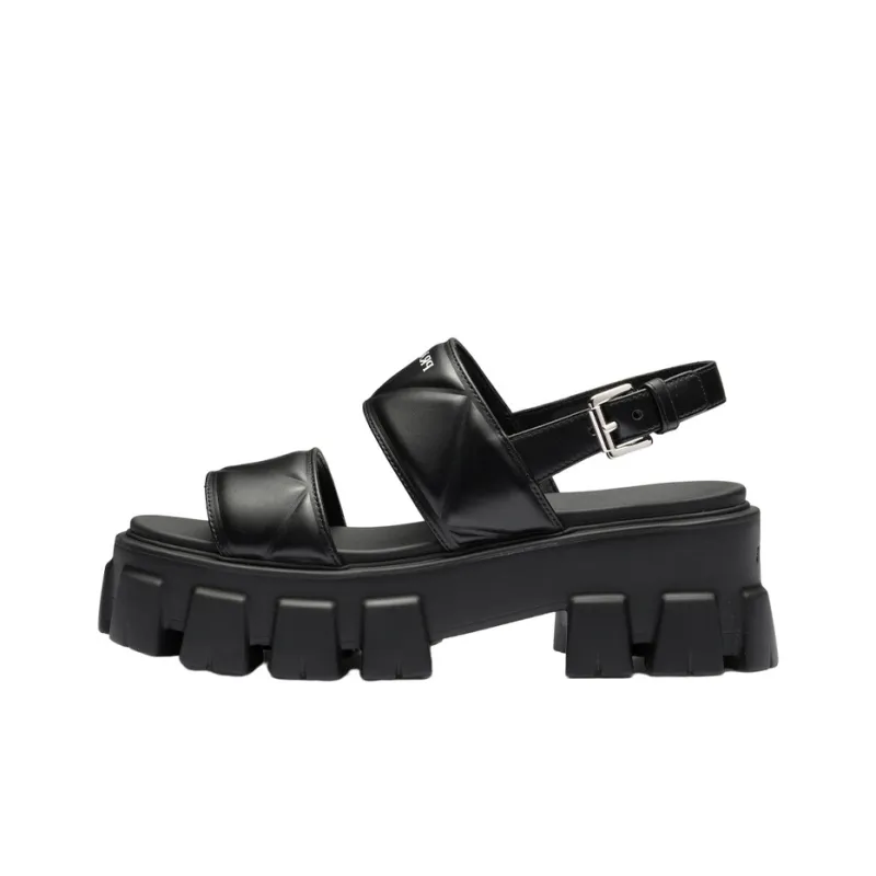 PRADA Monolith Beach Sandals 5.5cm Women's Black-0