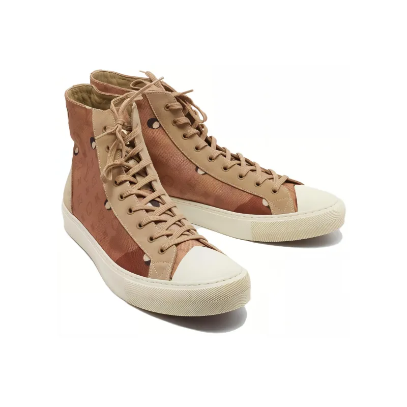 LOUIS VUITTON Tattoo Monogram Ankle Sneakers 'Brown Camo Monogram'-3