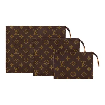 LOUIS VUITTON Trio Coated Canvas Men's 3 in 1 Clutch Men's Brown