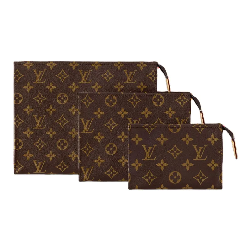 LOUIS VUITTON Trio Coated Canvas Men's 3-in-1 Clutch Men's Brown-0