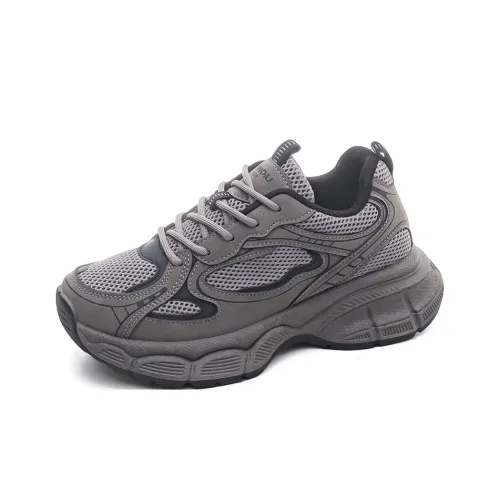 HUANQIU Chunky Sneakers Women's Low-Top Taupe