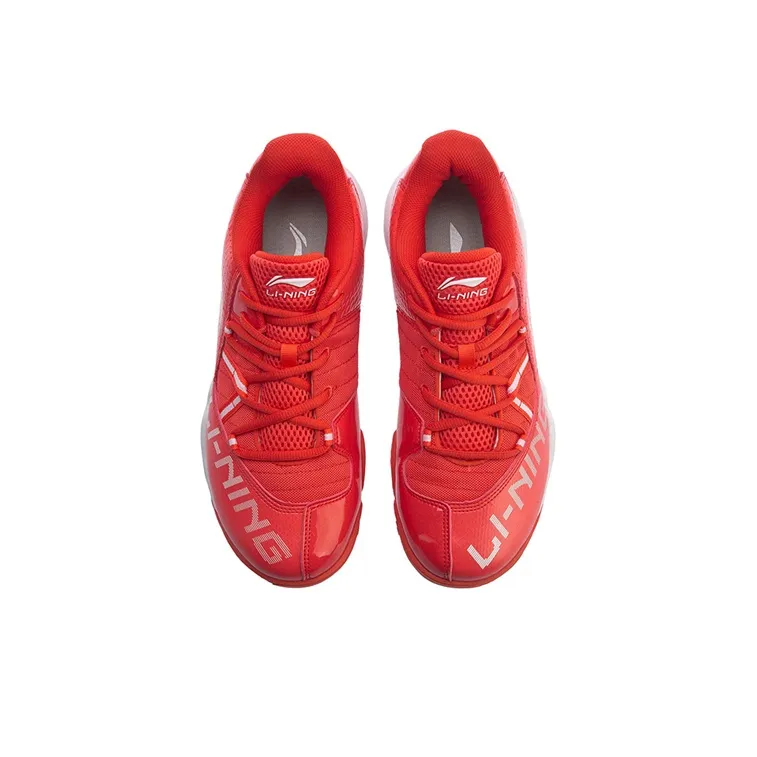 LiNing Dovega Anti Slip Wear Resistant Low Top Running Shoes Unisex Red White-3