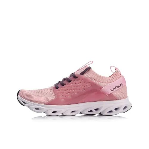 LiNing Li Ning Arc Cushioned Anti Slip Wear Resistant Breathable Lightweight Low Top Running Shoes Women's Pink