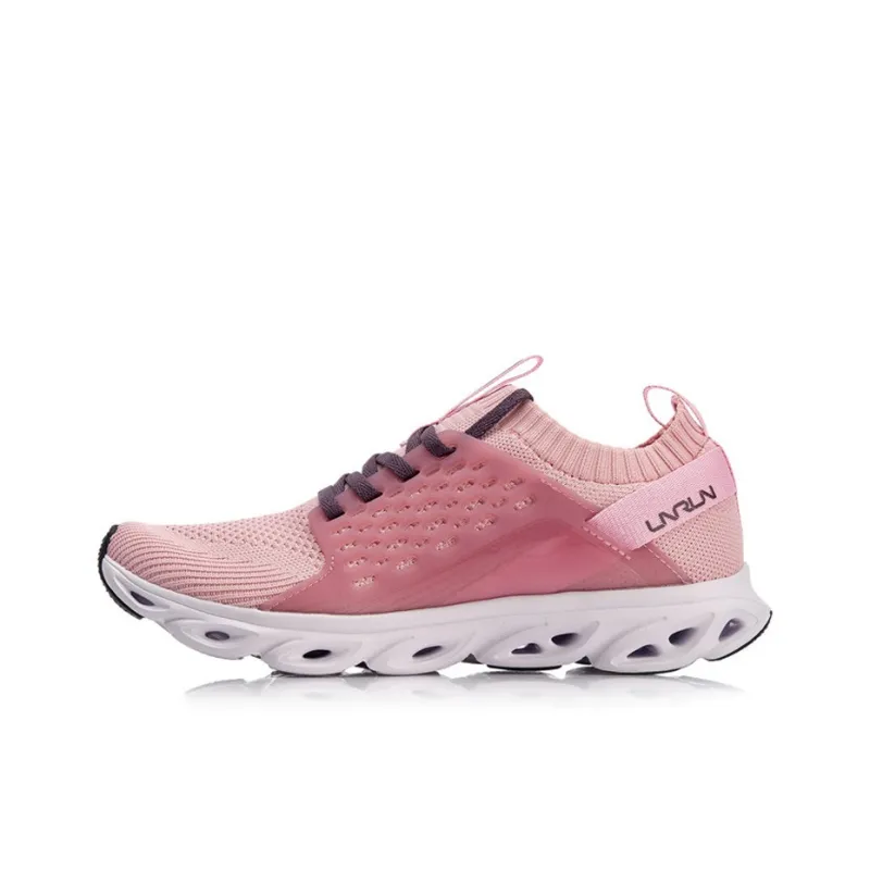 LiNing Li Ning Arc Cushioned Anti Slip Wear Resistant Breathable Lightweight Low Top Running Shoes Women's Pink-0