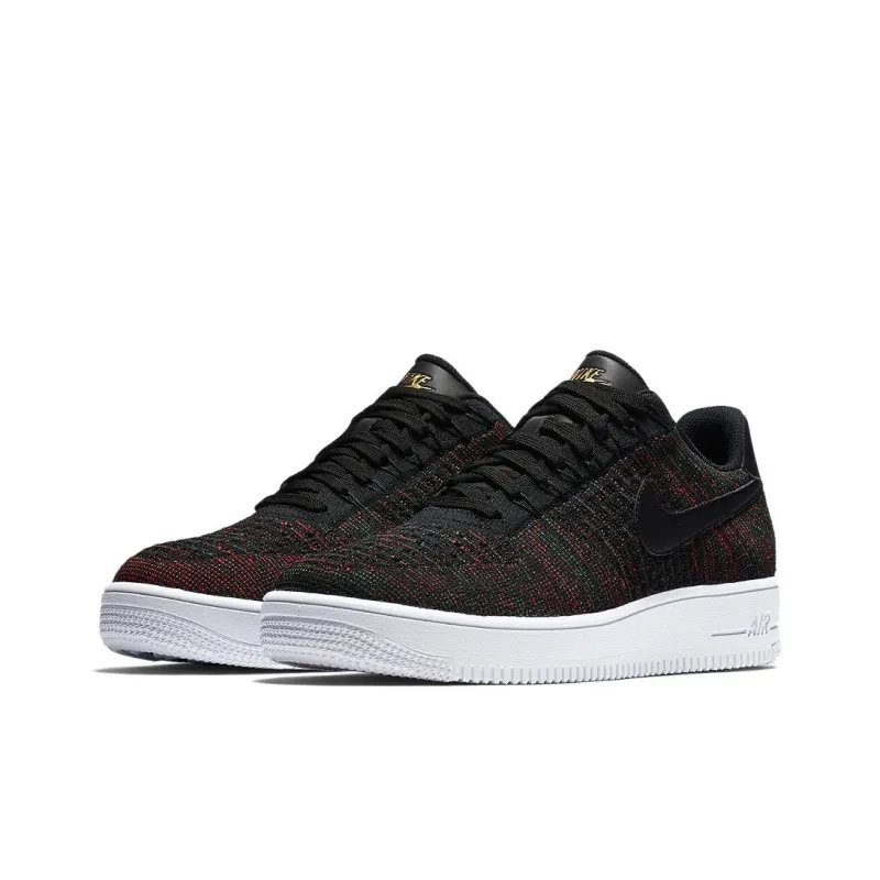 Nike Air Force 1 Ultra Flyknit Low Black Metallic Gold-2