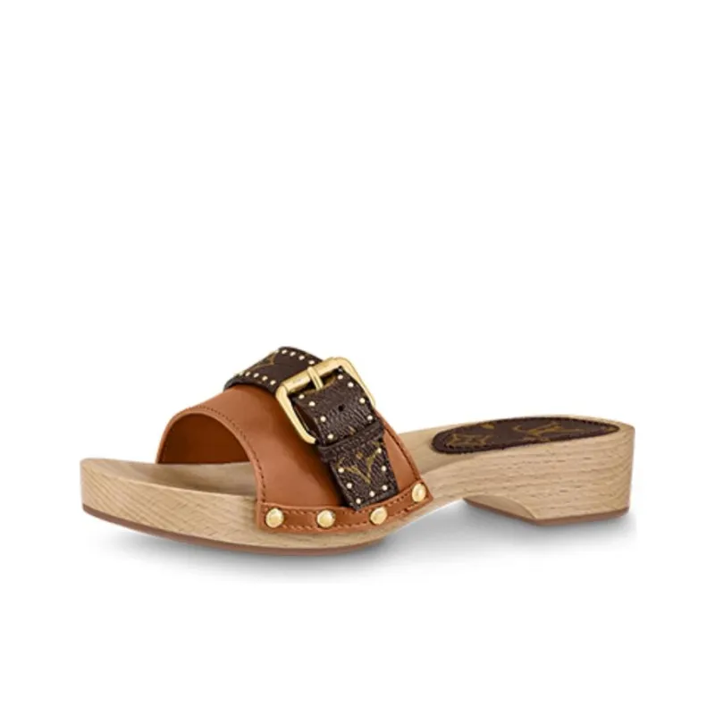 LOUIS VUITTON Cottage Slip Resistant Slide Slippers Women's Brown-0