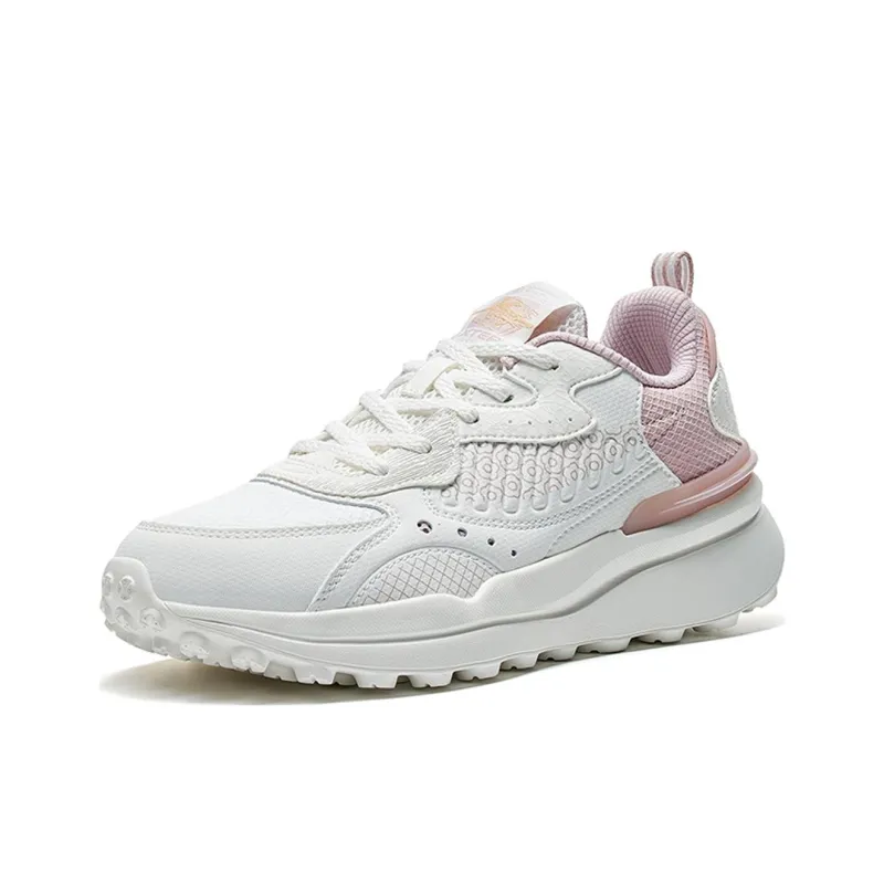 XTEP Vintage 80 Slip Resistant, Abrasion Resistant, Breathable Low Top Sports Casual Shoes Women's White Pink-2