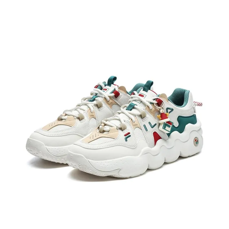 FILA Panini Xmas Shoes 'White Green' Women's-2
