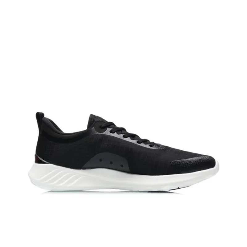 LiNing Qingyi Wear Resistant Breathable Cushioning Low Top Running Shoes Men's Black-1