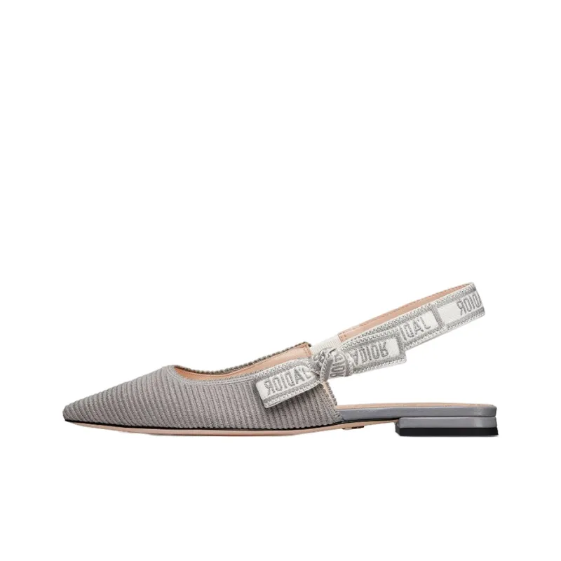 DIOR J'Adior Flat Shoes Women's Gray-0