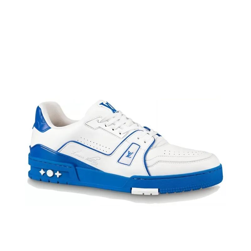 LOUIS VUITTON Lv Trainers 'White With Blue'-1
