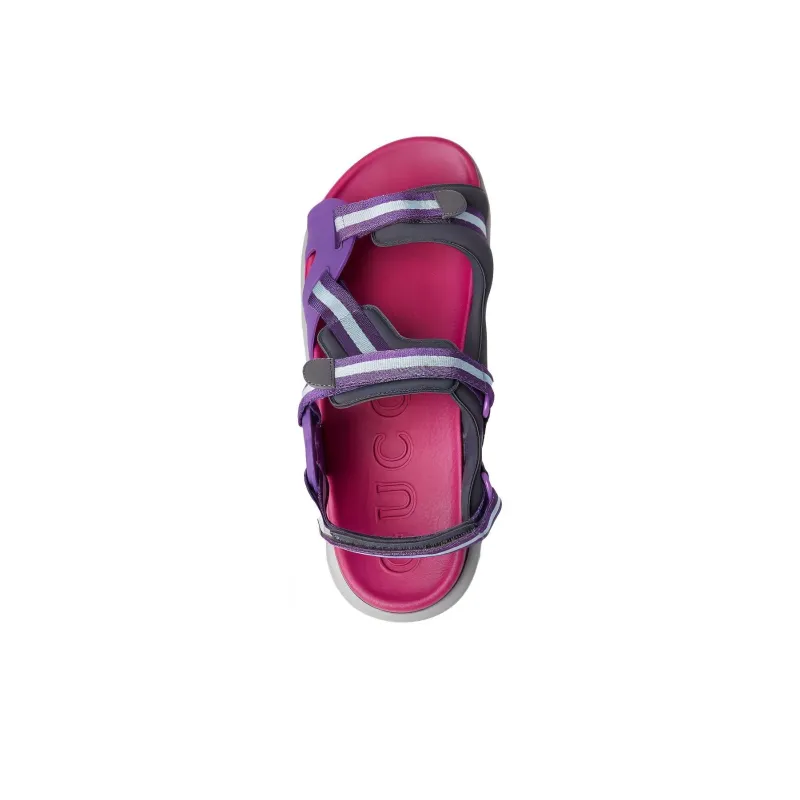 GUCCI Colour Block Platform Sandal Purple Women's-4