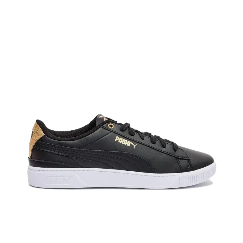 PUMA Vikky V3 Anti Slip Wear Resistant Low Top Skateboard Shoes Women's Black Gold-1