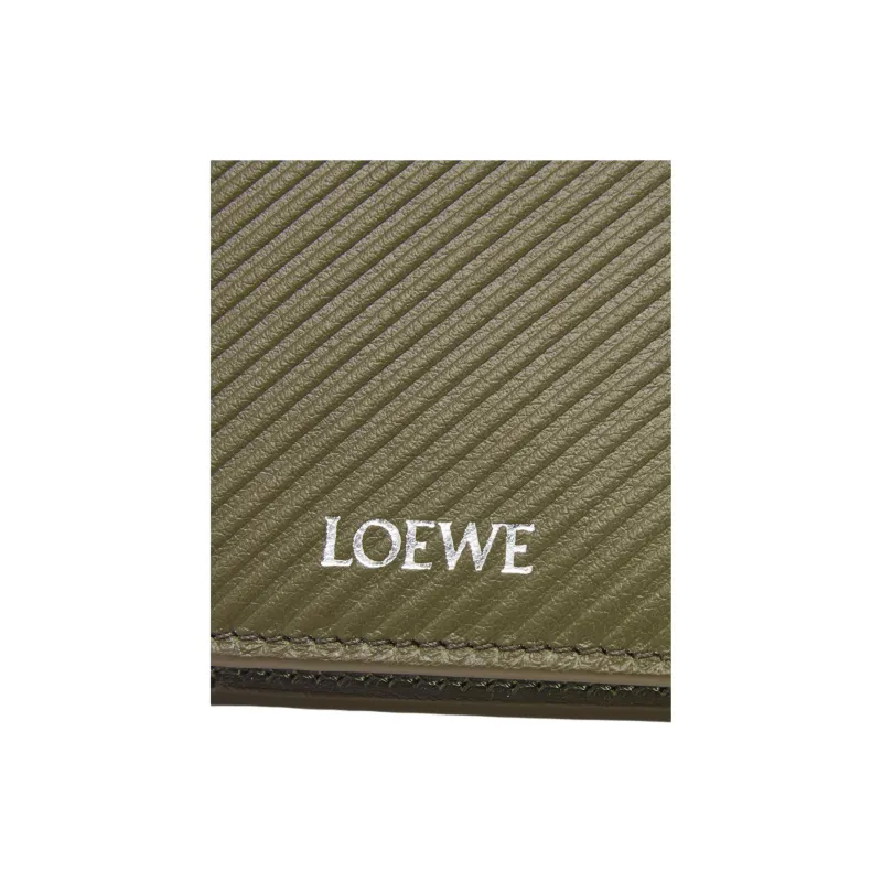 LOEWE Calfskin Wallet Men's Dark Khaki Green-4