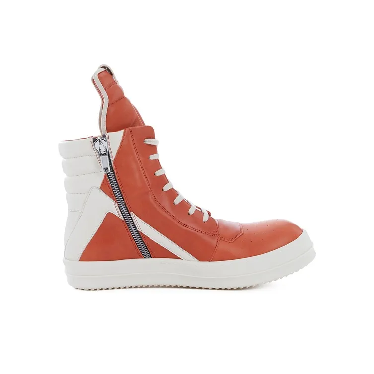 RICK OWENS Strobe Geobasket High Orange Milk White-1