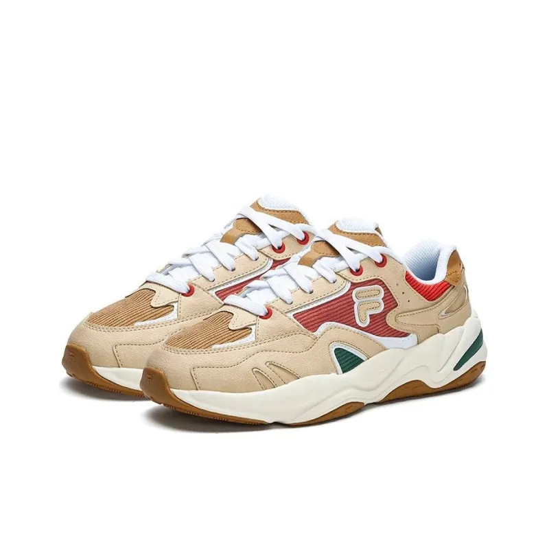 FILA FUSION Flash Cushioning Anti-Slip And Wear-Resistant Low-Top Running Shoes Women's Wheat Bran-2