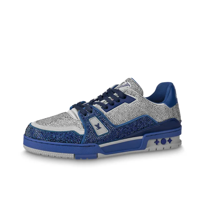 LOUIS VUITTON Trainer Sneakers 'Grey Blue Crystals'-0