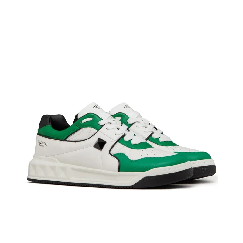 Valentino One Stud Low 'White Green'-2