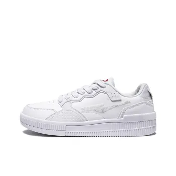 Erke Caramel Latte Low Top Skateboard Shoes Women's White Red