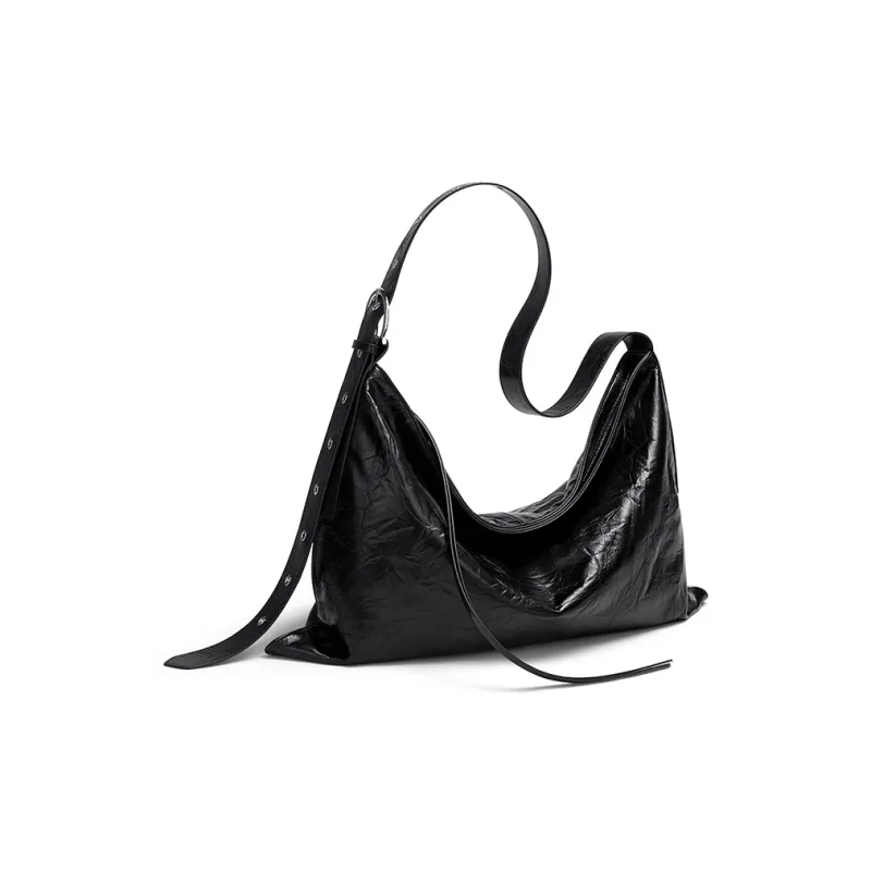 CNOLES Synthetic Leather Casual Workplace Date Commute Crossbody Bag, Shoulder Bag Regular Women's Ink Night Black-1