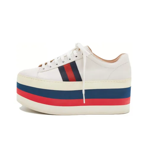 GUCCI Women's Peggy Leather Platform 'White'