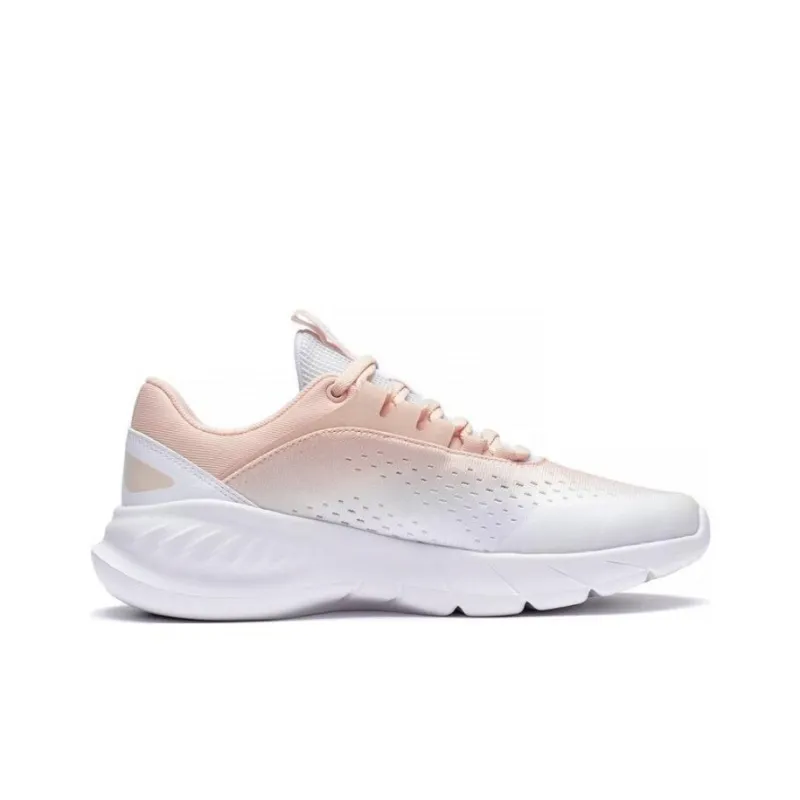 LiNing EazGo Easy To Fit Durable Breathable Low Top Running Shoes Women's White Pink-1