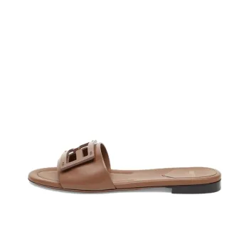 FENDI Baguette Slide Slippers Women's Brown