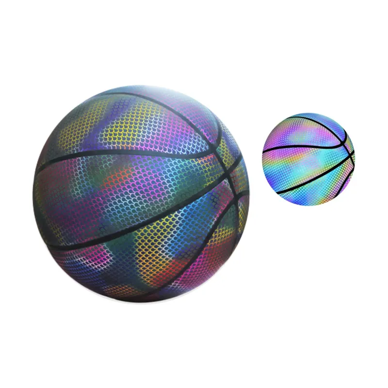 THREEHUAN PU Basketball Size 7 Ball Reflective Training Unisex-8