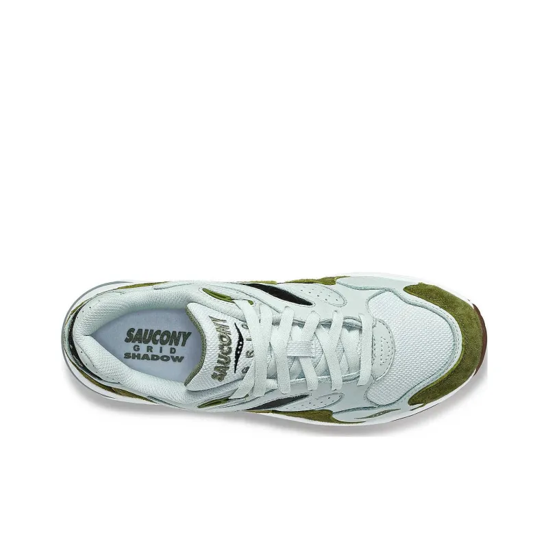 Saucony Grid Shadow 2 Cushioning, Wear Resistant Low Top Casual Shoes Unisex White Green-3
