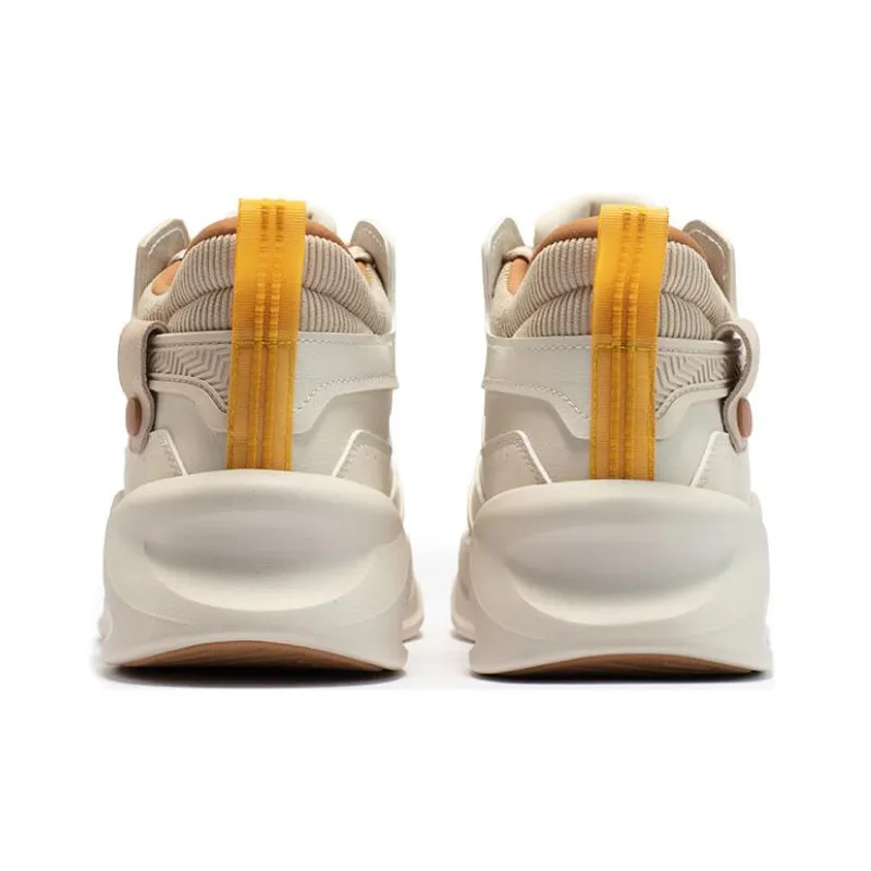 361° Jincheng SE Fleece Lined Warm Cushioning Anti Slip And Wear Resistant Low Top Casual Shoes Men's White Yellow-4