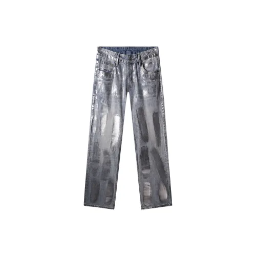 HARSIINCN Jeans Men Gold-Plated Silver