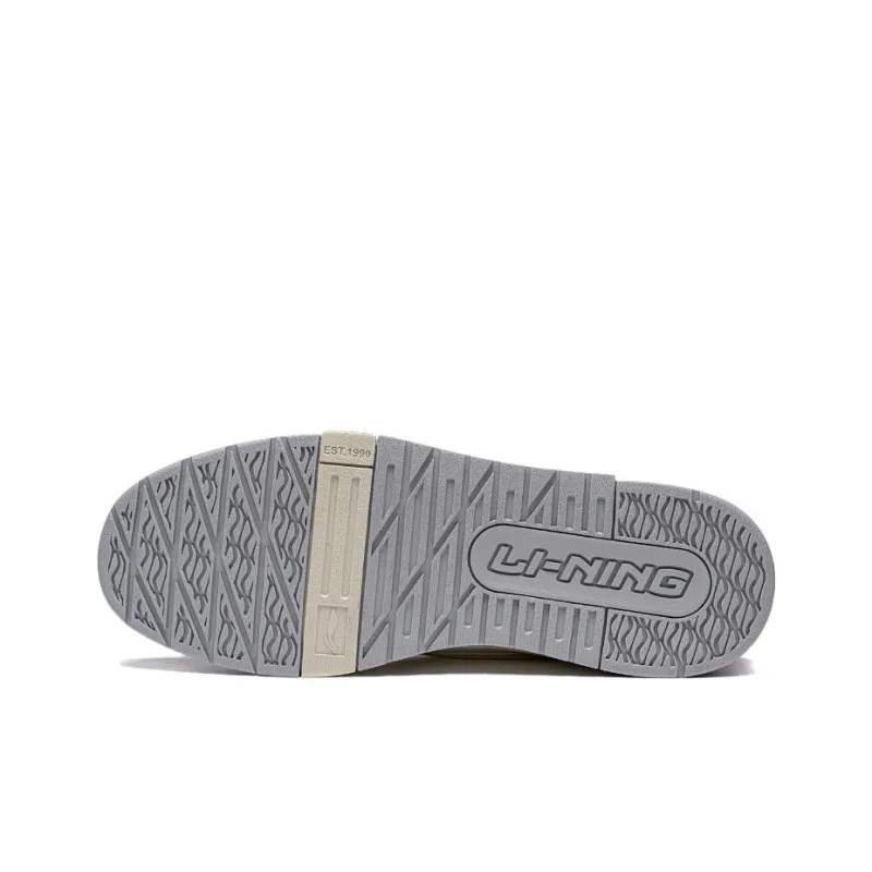 LiNing 001 BTC Anti Slip Wear Resistant Low Top Skateboard Shoes Men's Ecru-5