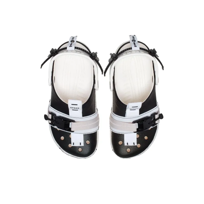 Crocs Classic Zip Tie Buckle Clogs 'Black White'-4