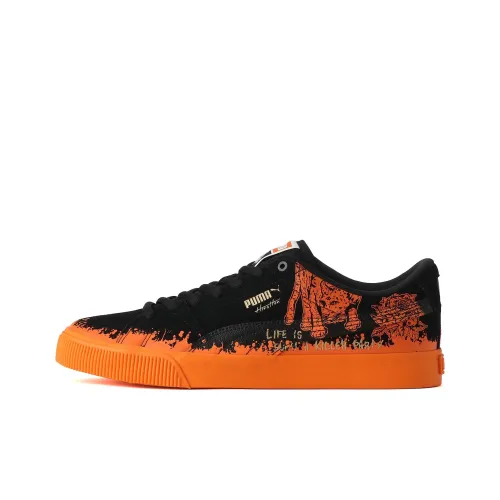 PUMA Suede Skateboard Shoes Unisex Low-Top Black/Orange