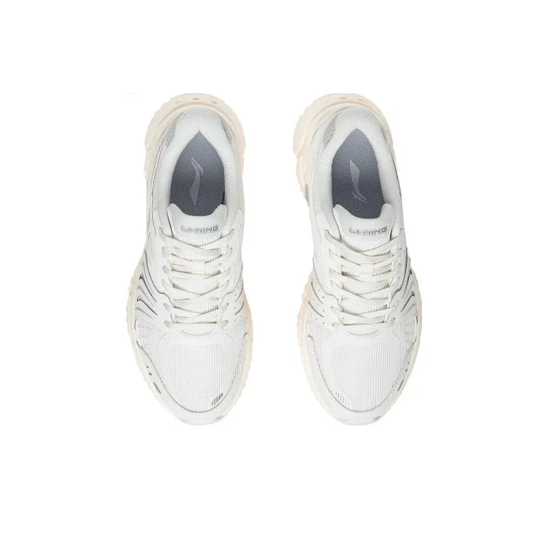 LiNing Pick Up The Light Durable Breathable Low Top Running Shoes Women's White Gray-3