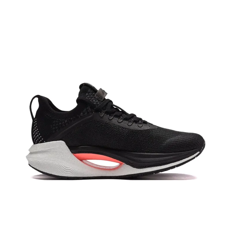 LiNing Jueying Essential Cushioning Anti Slip Wear Resistant Breathability Low Top Running Shoes Women's Black Silver-1