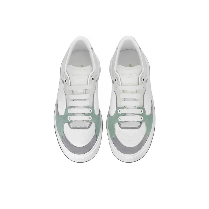 LOUIS VUITTON Time Out Sneakers 'White Mini Monogram With Green Grey' Women's-3