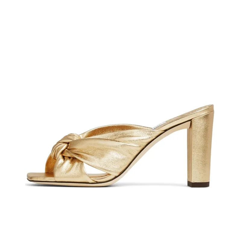 Jimmy Choo Avenue Metallic-finish Leather Mules-0